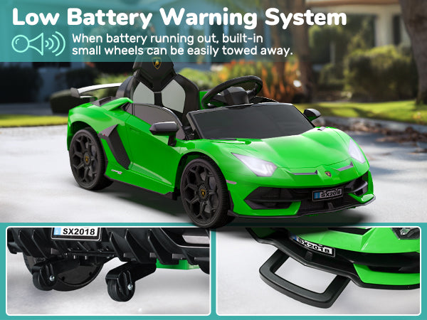 TEOAYEAH Ride On Car 12V Licensed Lamborghini SVJ Electric Vehicles, 12V7Ah Battery Powered Roadster with Parent Control, Spring Suspension, Sound System, LED Light, Hydraulic Doors, Music