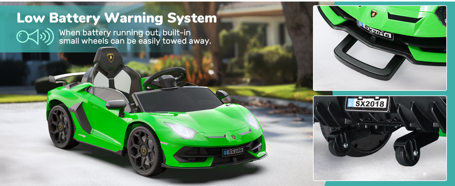 TEOAYEAH Ride On Car 12V Licensed Lamborghini SVJ Electric Vehicles, 12V7Ah Battery Powered Roadster with Parent Control, Spring Suspension, Sound System, LED Light, Hydraulic Doors, Music